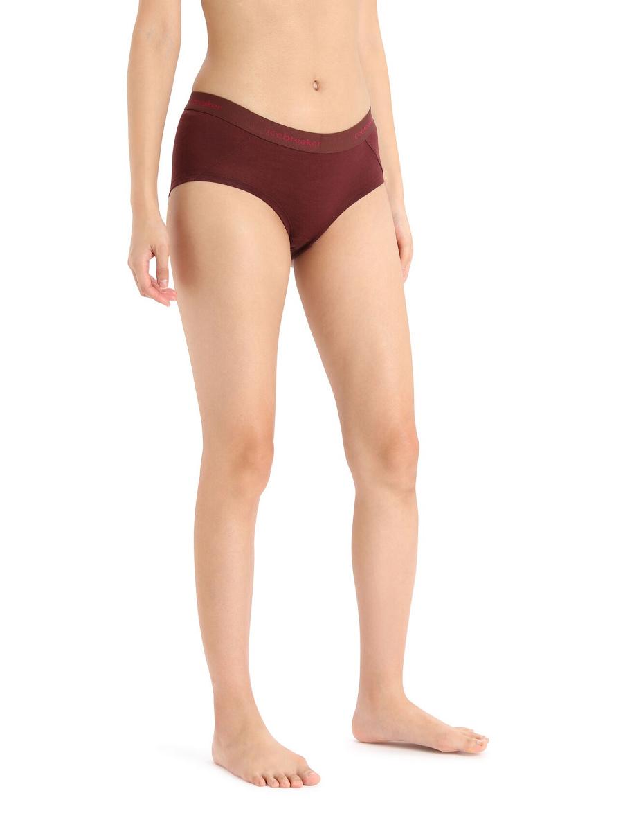 Espresso Women\'s Icebreaker Merino Sprite Hot Pants Underwear | USA 1706MQZA